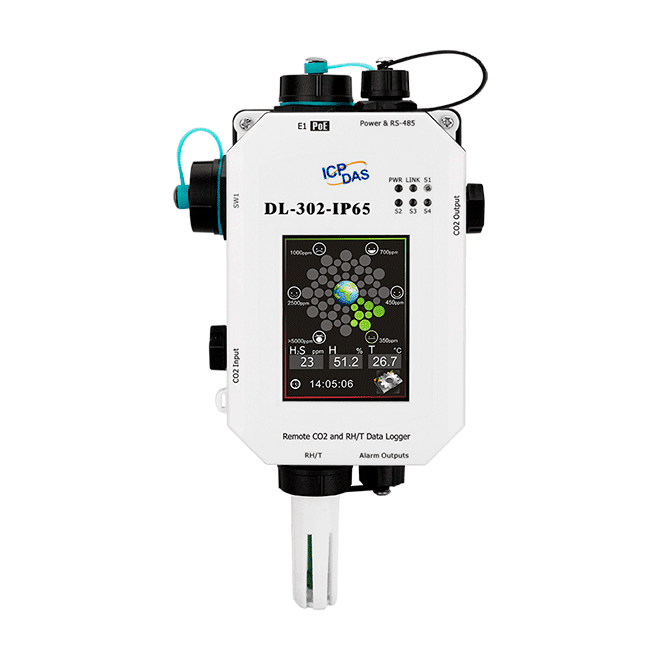DL-302-IP65 Dew Point Data Logger with Safety Alarm (RS-485, Ethernet, PoE) ICP DAS